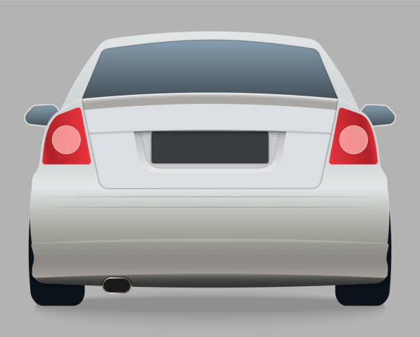 Car vector template on white background White Car vector template on white background. Back View bumper stock illustrations