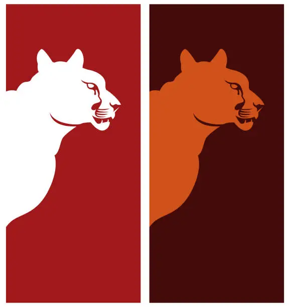 Vector illustration of Puma profile clip art