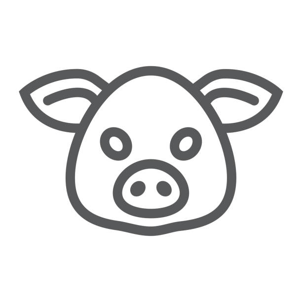 икона линии свиньи, животное и зоопарк, графика вектора знака свинины, линейный рисунок на белом фоне, eps 10. - coin piggy bank coin bank bill stock illustrations