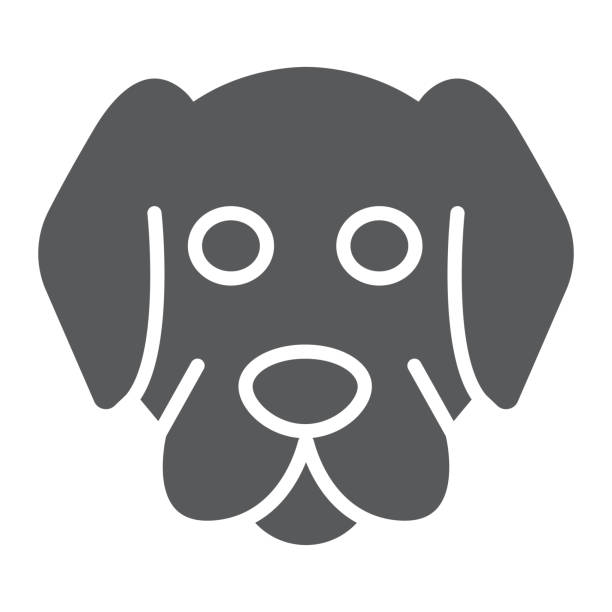 собака глиф значок, животных и зоопарка, млекопитающих знак вектор графики, твердый узор на белом фоне, eps 10. - dog mixed breed dog puppy white background stock illustrations