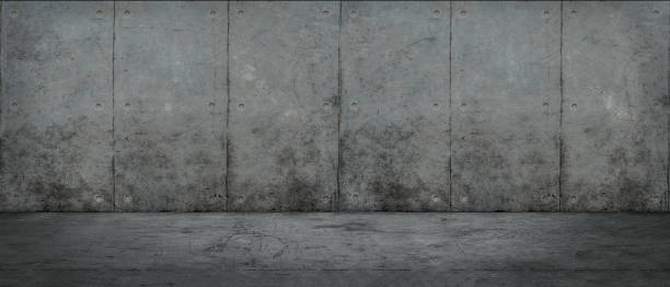 istock Abstract interior of empty room with dark concrete wall and floor 981991764