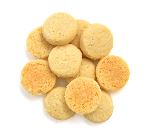 istock Freshly baked sugar cookies on white background 982007466