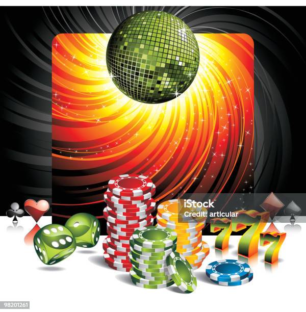 Ilustração Sobre Um Casino Tema - Arte vetorial de stock e mais imagens de Acaso - Acaso, Atividade, Branco