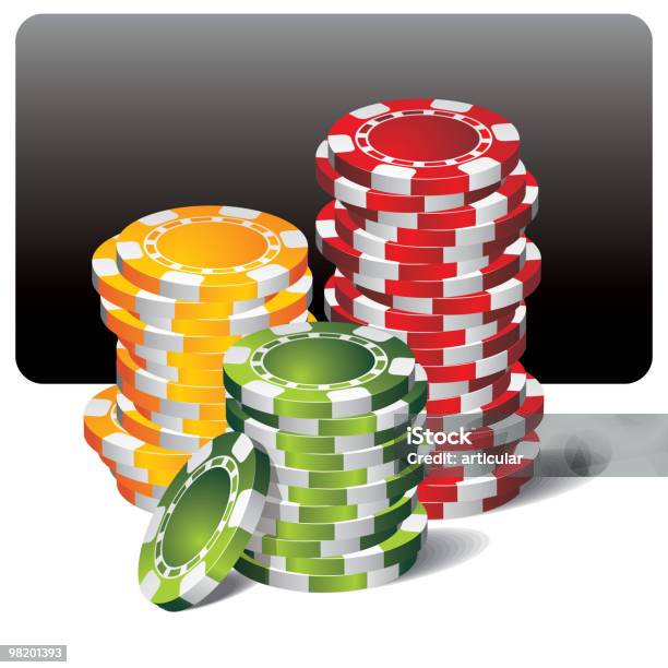 Hazard Ilustracja Z Pokera Wiórów - Stockowe grafiki wektorowe i więcej obrazów As - As, Bez ludzi, Biały