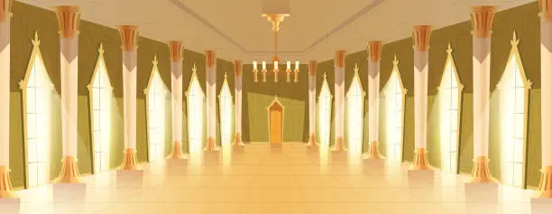 Vector illustration of Ballroom hall with chandelier vector illustration