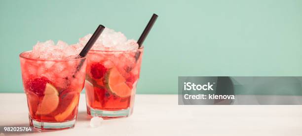 Red Drink With Ice Stock Photo - Download Image Now - Cocktail, Drink, Alcohol - Drink