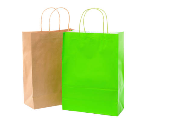 istock Paper shopping bags on white background 982036918