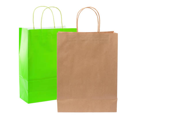 istock Paper shopping bags on white background 982038610