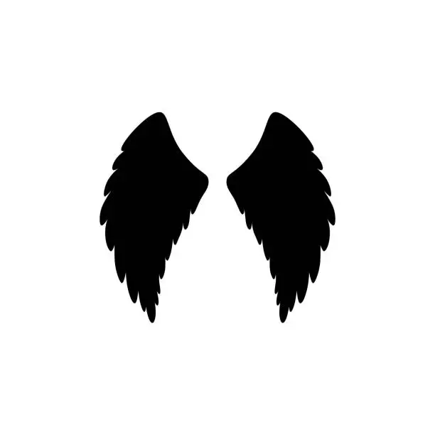 Vector illustration of Angel or bird wings silhouette.