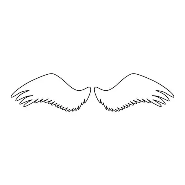 Vector illustration of Angel or bird wings silhouette.