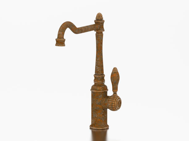 istock 3D illustration unsuitable broken rusty vintage old faucet 982046834