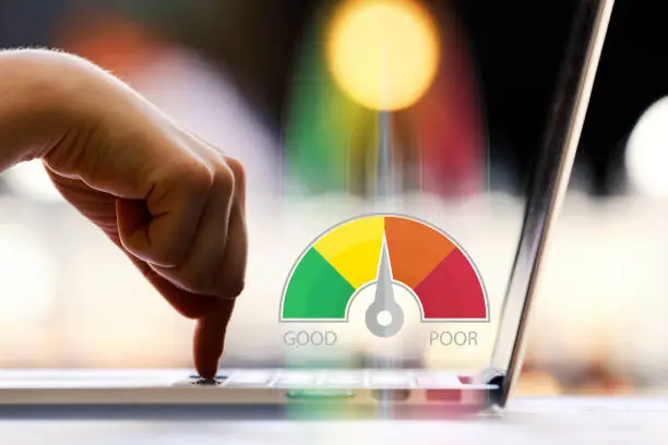 Photo of Credit Score Concept on Laptop