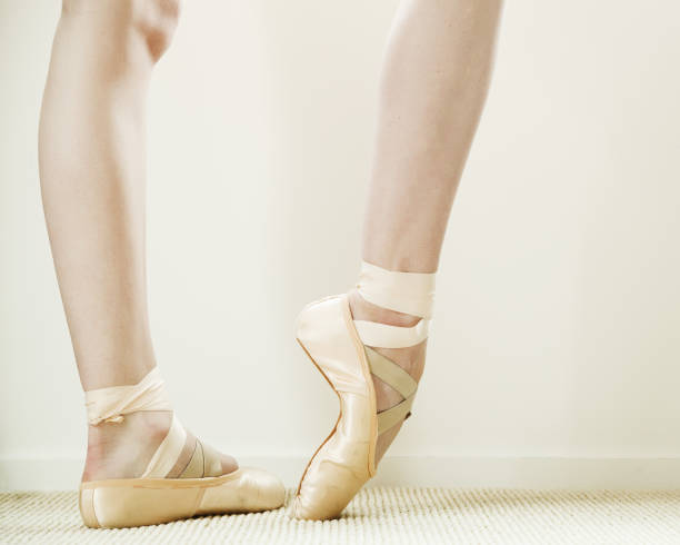 istock A ballerina feet stretching on pointe 982079032