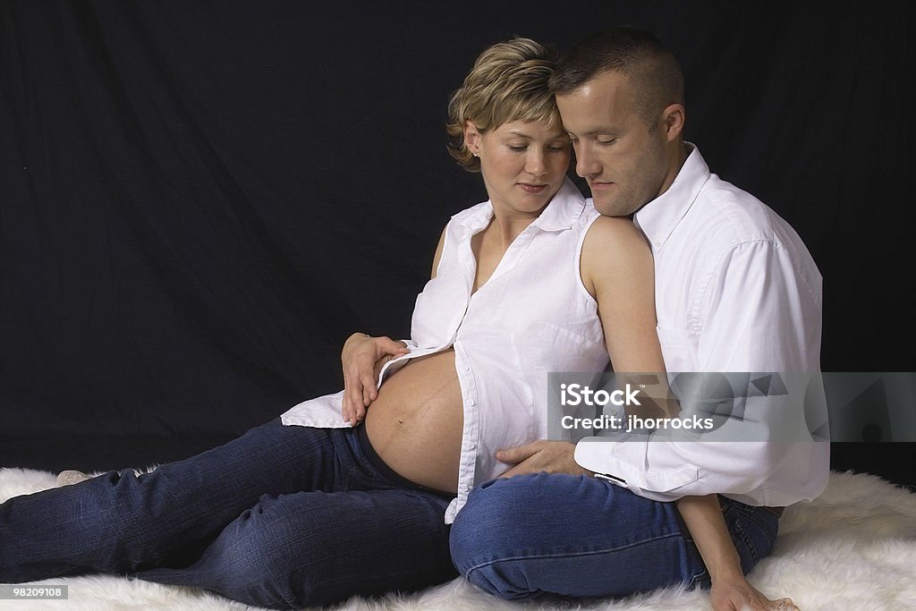 Portrait of a Pregnant Couple in Love  30-39 Years Stock Photo