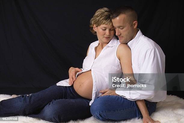 Portrait Of A Pregnant Couple In Love Stock Photo - Download Image Now - 30-39 Years, Adult, Adults Only