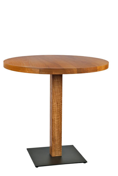 istock A wooden or stone table on a white background 982108136
