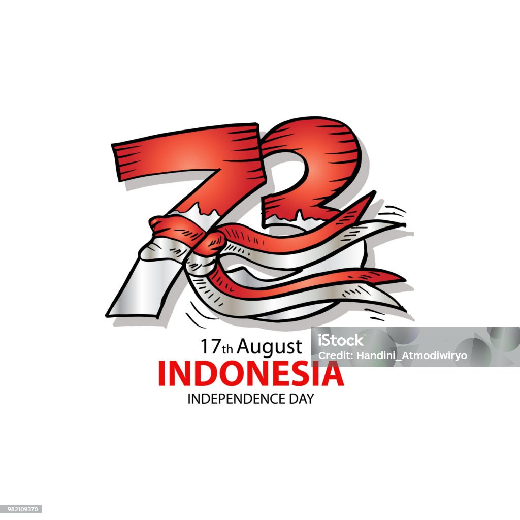 73 Years Indonesian Independence day Concept. 17th August. 2018 stock vector