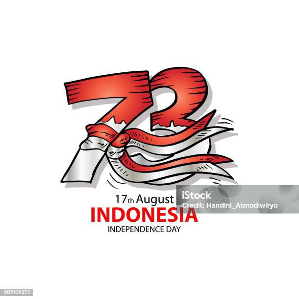 73 Years Indonesian Independence Day Concept 17th August Stock Illustration - Download Image Now
