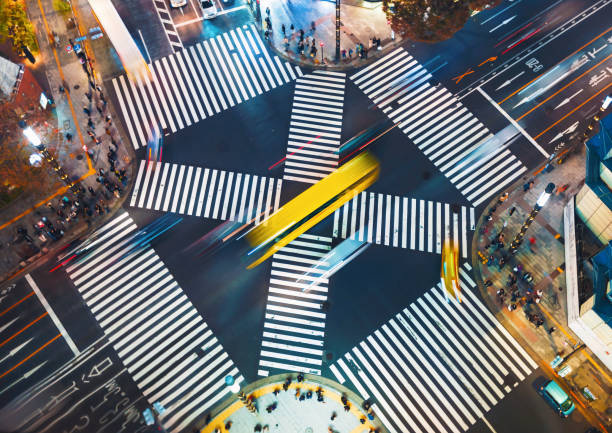 istock Aerial view of a big intersection in Tokyo 982128682