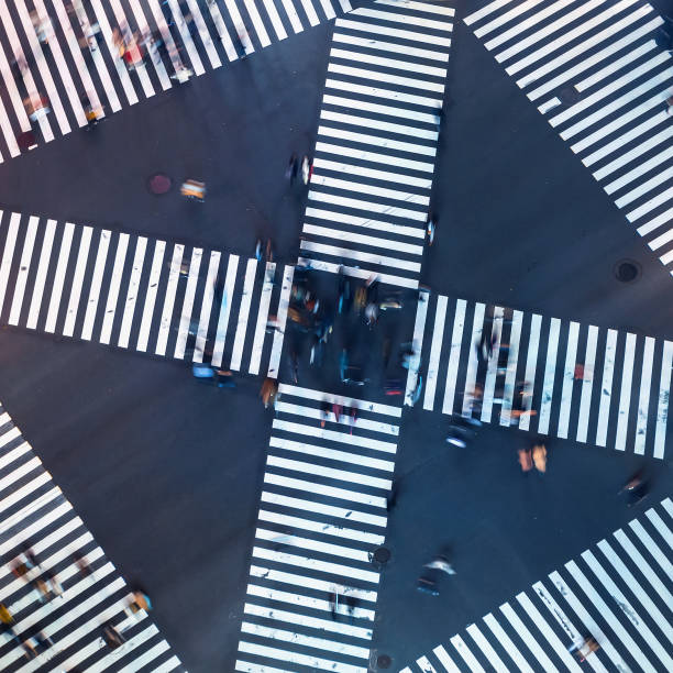 istock Aerial view of a big intersection in Tokyo 982128688