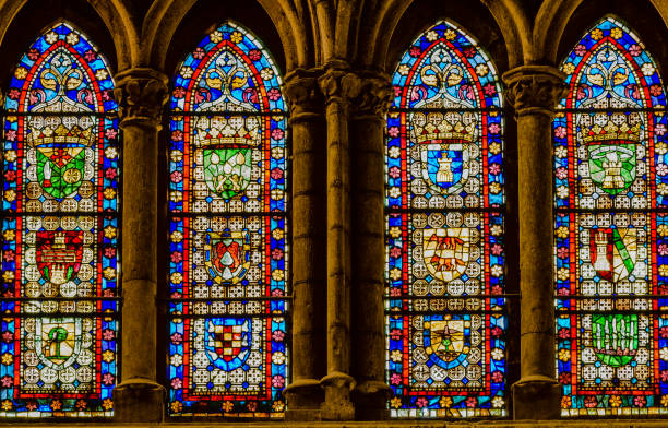 Leon Cathedral Photograph taken inside the Cathedral of León stained glass stock pictures, royalty-free photos & images