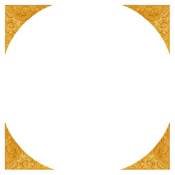 Pattern of flower carved frame on white background