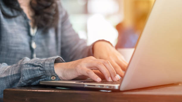 istock Digital lifestyle woman blog writer using smart device working on internet communication technology 982155424