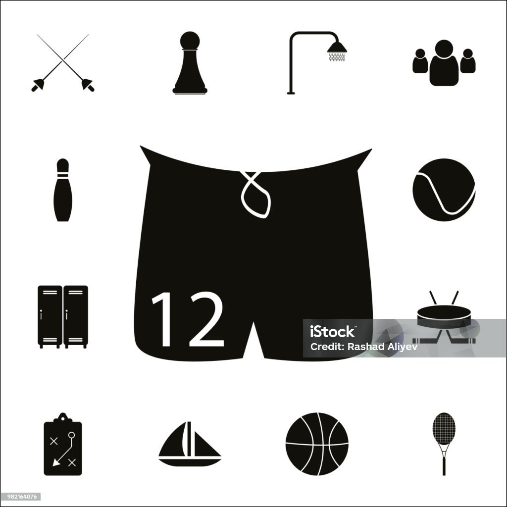 Shorts icon. Detailed set of Sport icons. Premium quality graphic design sign. One of the collection icons for websites, web design, mobile app Shorts icon. Detailed set of Sport icons. Premium quality graphic design sign. One of the collection icons for websites, web design, mobile app on white background Activity stock vector