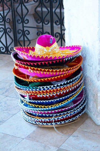 istock Mexican Hat Sombrero Sombreros Stacked 982189580