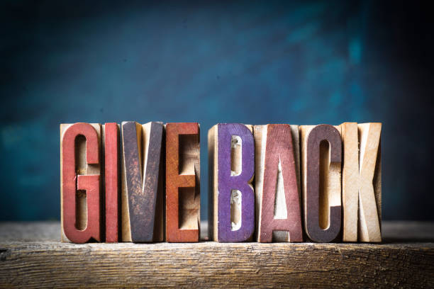 istock The Words GIVE BACK Spelled with Wooden Blocks 982196214