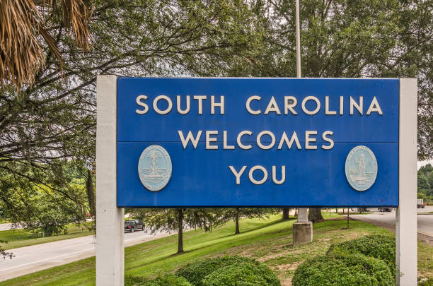 South Carolina Welcomes You Sign stock photo