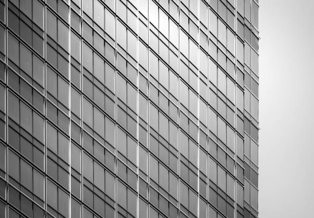 istock Modern office building detail, glass surface with B&W color 982222894