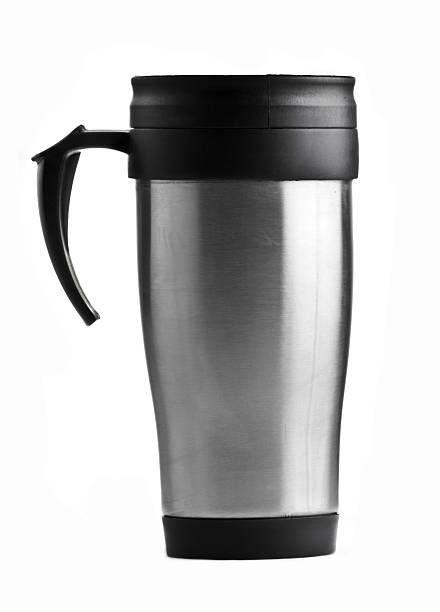 This image is of a silver coffee mug.