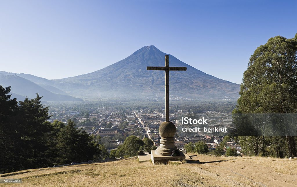 Morning Panorama of Antigua  Antigua - Western Guatemala Stock Photo