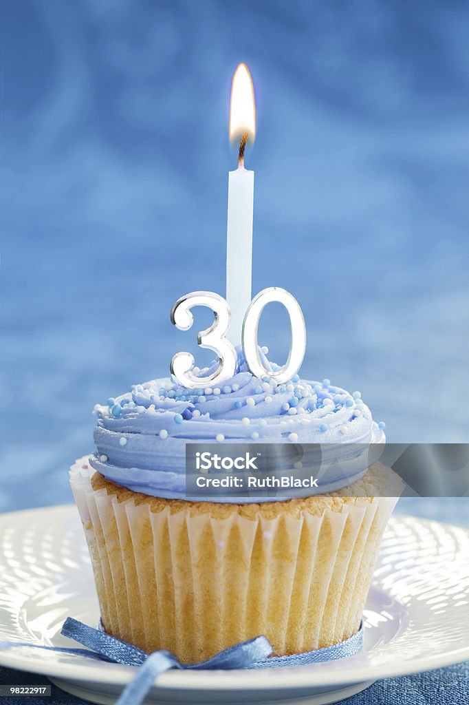 Thirtieth birthday cupcake  Number 30 Stock Photo