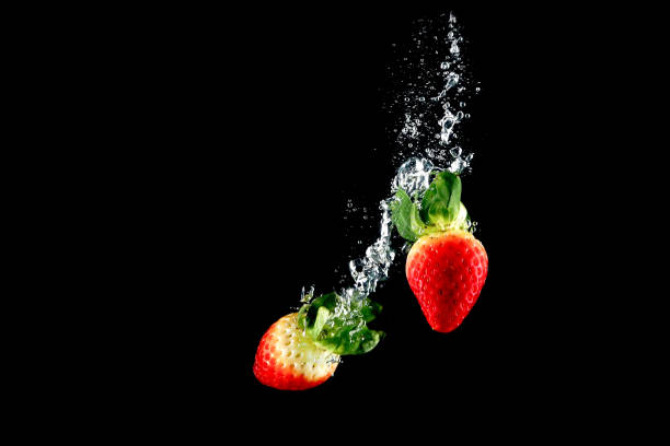Splash of water with fruits