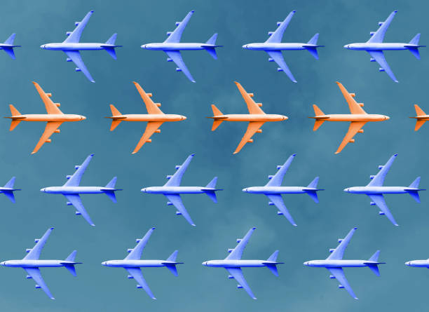 istock Think difference and direction concepts with group of airplane.Courage,motivation idea 982238648