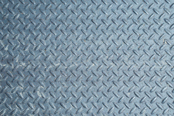 istock Grunge  Industrial Checker Plate Background Texture with Worn Rusty Embossed Raised Diamond Tread Pattern Wallpaper 982245302