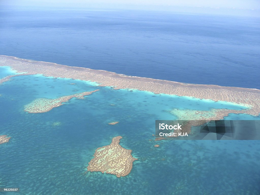 Australia's Great Barrier Reef (view from the air)  Above Stock Photo