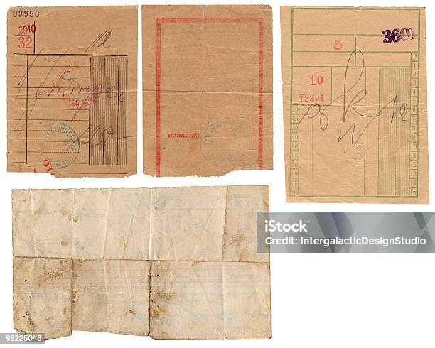 Vintage Paper Receipts Xxl Stock Photo - Download Image Now - Receipt, Old, Number