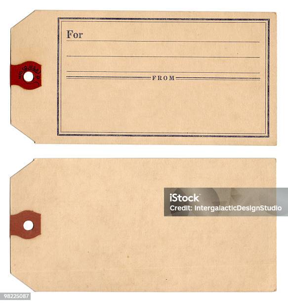 Vintage Hardware Tag Xl Stock Photo - Download Image Now - Gift Tag - Note, Retro Style, Blank