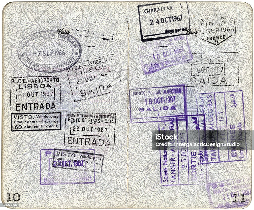 Années 1960 États-Unis Passport XXL (w (Tracé de détourage - Photo de D'autrefois libre de droits