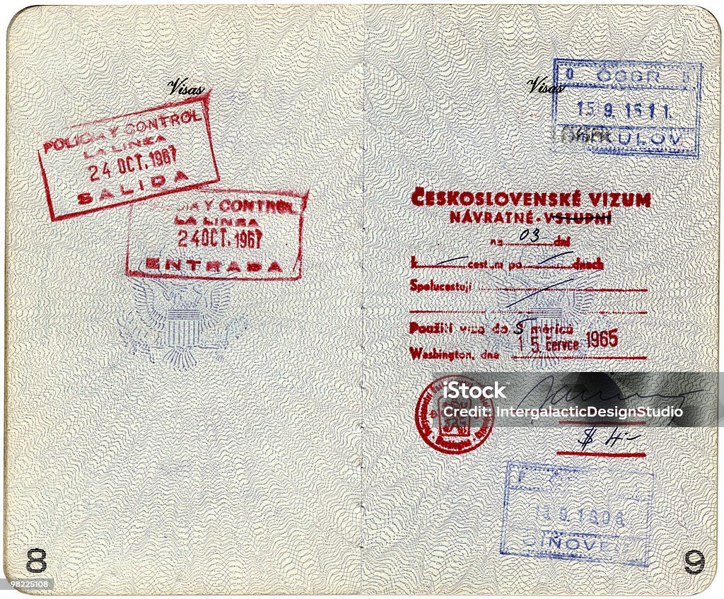1960 er Vereinigten Staaten Passport XXL (Mit Clipping Path - Lizenzfrei Altertümlich Stock-Foto