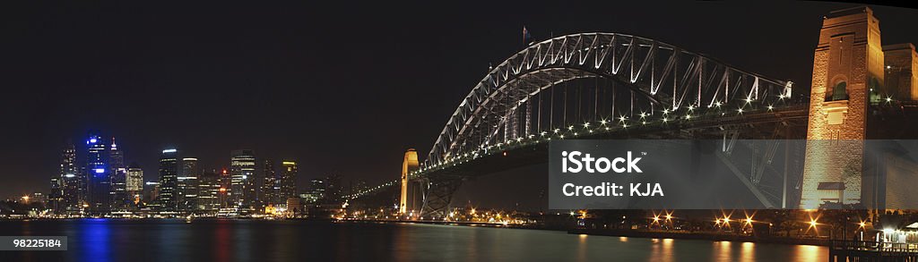 Sydney Harbour Panorama notturno (XXL alta risoluzione - Foto stock royalty-free di Città