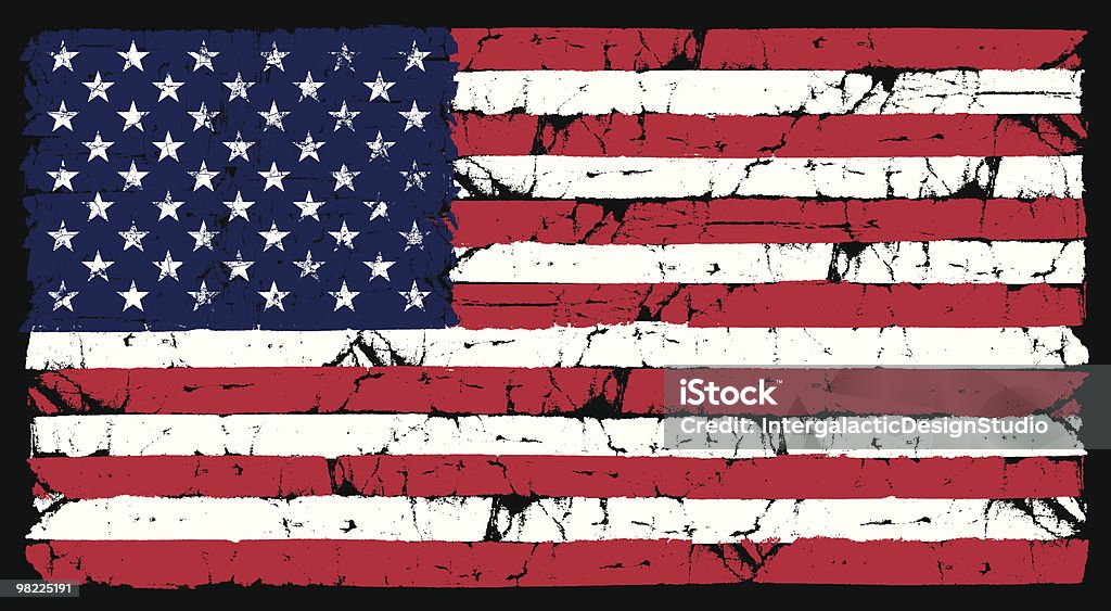 Grunge Drapeau américain - clipart vectoriel de Drapeau américain libre de droits