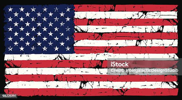 Vetores de Bandeira Americana Grunge e mais imagens de Bandeira Norte-Americana - Bandeira Norte-Americana, Exposto ao tempo, Sujo