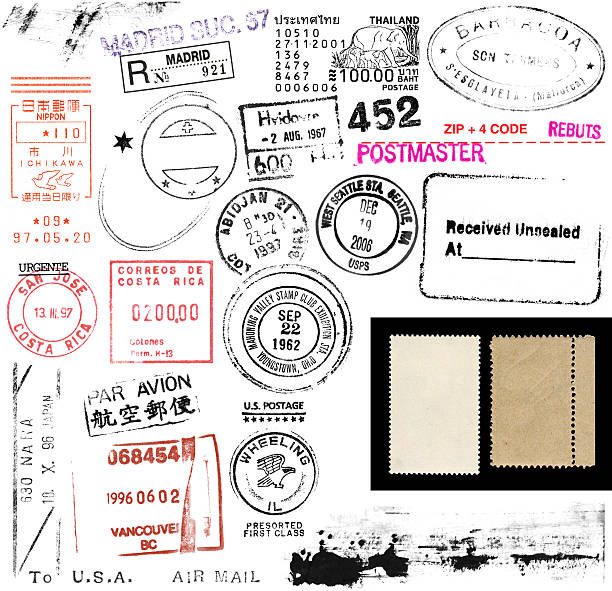 Postage Stamps and Marks stock photo