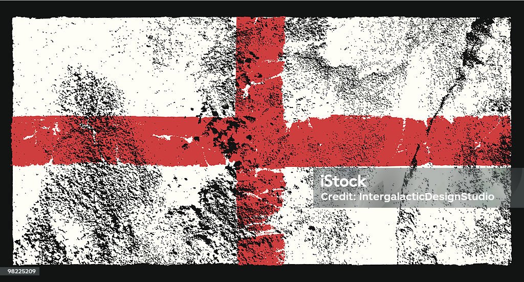 Bandiera dell'Inghilterra, Grunge stile - arte vettoriale royalty-free di A forma di croce