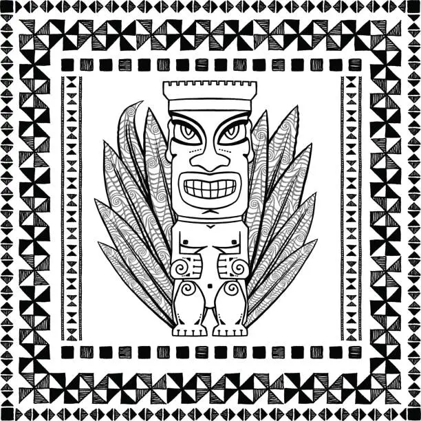 Vector illustration of Tiki Design Set