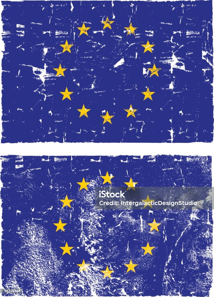 Drapeau de Grunge de l'Union européenne, Style - clipart vectoriel de Bleu libre de droits